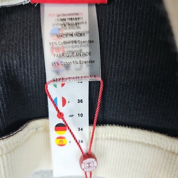 Red Carter Colorblocked Cropped Top Cover-Up Womens Size XS Black Square Neck - Picture 6 of 10